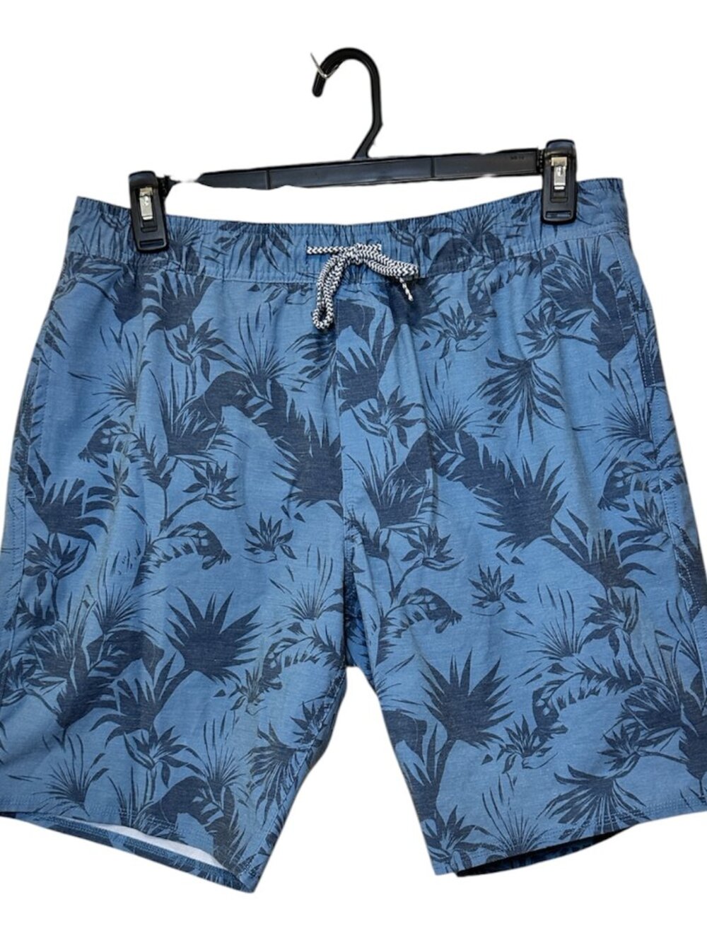 HANG TEN Mens Board Shorts Swim Trunks Tropical Palm Print Size XL Swimwear Blue